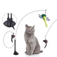 thumbnail image 1 of Interactive Suction Cup Feather Teaser Toy – Dual-Head Cat Wand with Replaceable Bird Attachment & Self-Holding Base – For Independent or Handheld Pet Play, 1 of 6