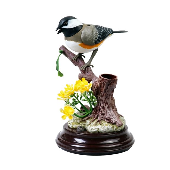 Interactive Talking Bird With Sound Control Realistic Electronic Sparrow Figurine Chirping Moving Bird For Kids Home &