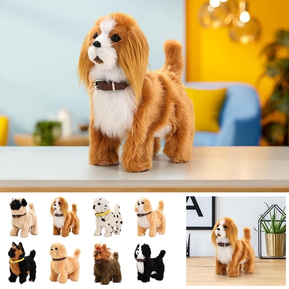 Interactive Talking Electric Plush Dog Toy - Walks, Barks, Wags Tail & Sings with Licking Function - Sensing Pet Dog Toy for Pretend Play & Gift Giving, 7.9*3.9*8.7in, G