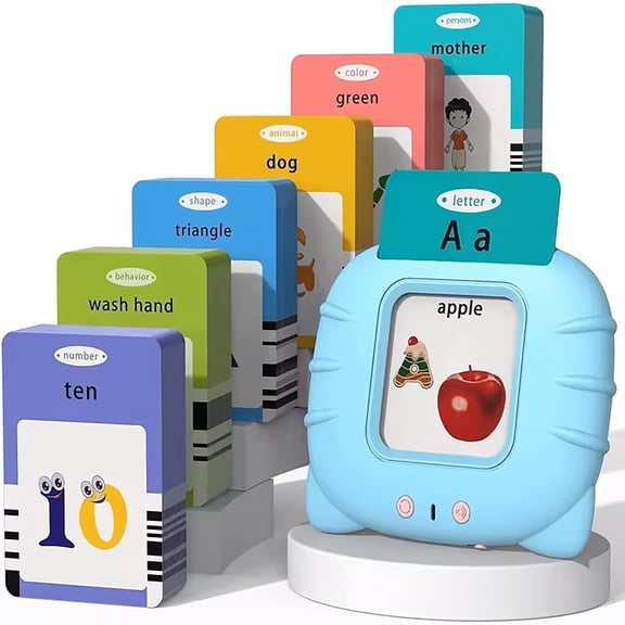 Muzhda Interactive Talking Flash Cards for Toddlers with 510 Words and Numbers (255 Cards), 1 Pack