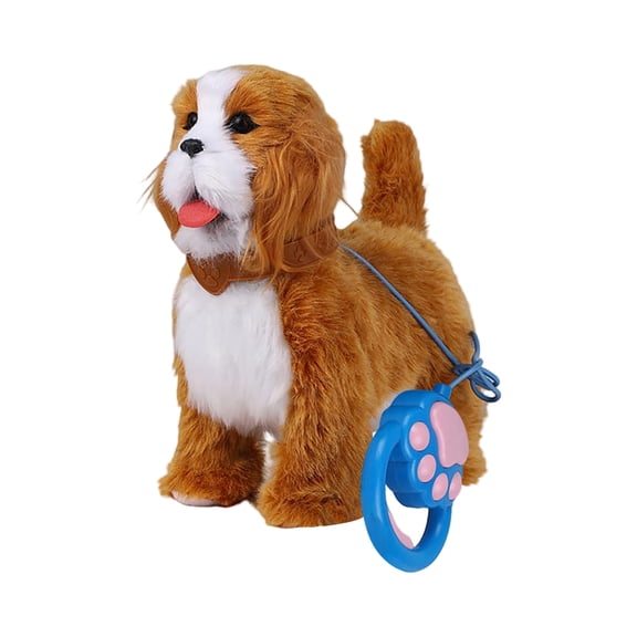 Interactive Talking Musical Cat Plush Toy, 9.4 inch Interactive Plush Puppy Toy with Leash - Walking Dog with Tongue Action, Barking Sounds & Music - Pet Gift, Easter, Valentines Day, Birthday Gift H