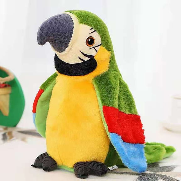 Interactive Talking Parrot Toy with Recording Function Sings Moves Cute for Children, 22 cm, Greed