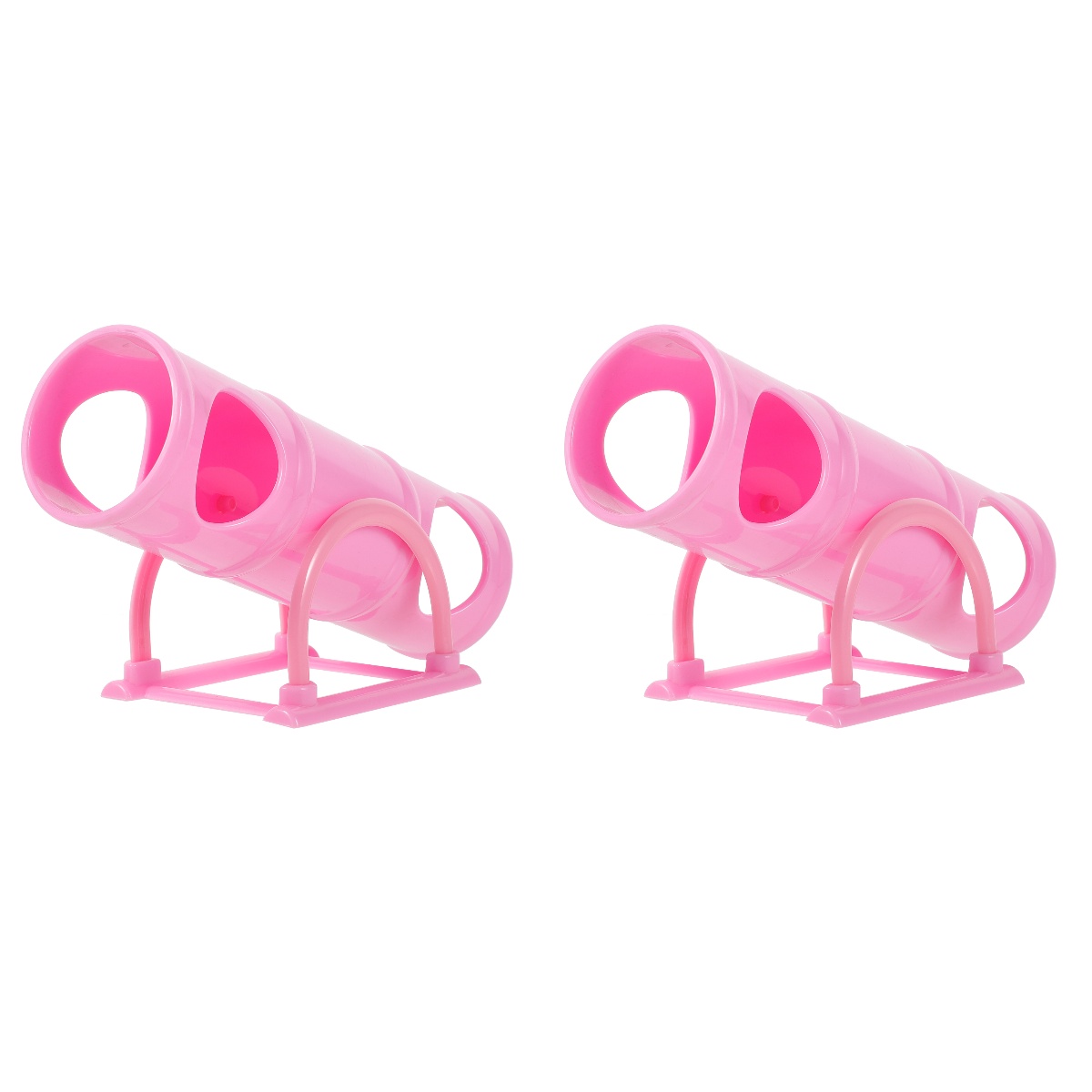 Interactive Toy Hamster Bucket Small Animals Tunnel Pet Seesaw Pink