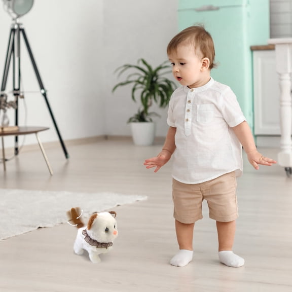 Interactive Toy Robot Realistic Cat Walking Wagging Tail Electronic Toys for Children Boys Girls, 6.69x3.94x6.69 inch, Brown