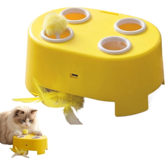 Interactive Toys for Cats,Smart Pet Turntable Game with Feathers,Smart Electronic Pet Play Game for Indoor Entertainment,Stress Relief & Exercise
