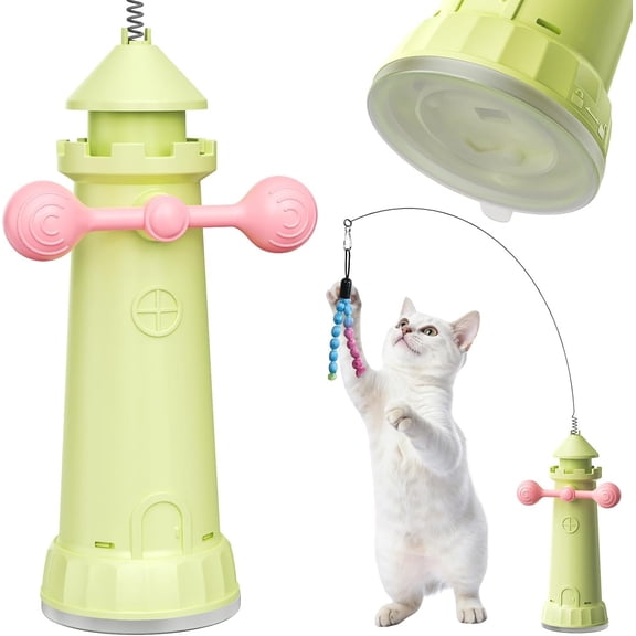 Interactive Toys for Indoor Cats,  Suction Cup  Teaser Wand, Kitty Enrichment Chase  Fun  Exercise  for Kitten Adult Cats Boredom  Keep Them Busy