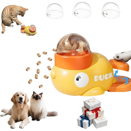 Interactive Treat Dispensing Dog Toys for Boredom + Cat Treat Dispenser for Indoor Enrichment | Duck Slow Feeder