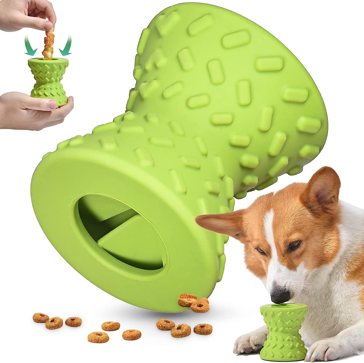 Interactive Treat Dispensing Puppy Toys Dog Bones for Aggressive Chewers Super Dog Toys Tough Chew for Dogs Toy Bone Natural Rubber Leaked