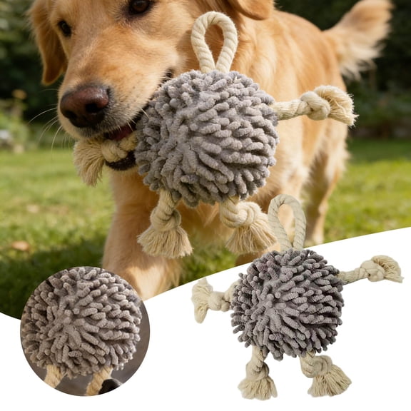 Interactive Tug Toy for Chew and Pull Play with Squeaker Inside— Rope for Dogs Indoor Outdoor Training and Interactive Care