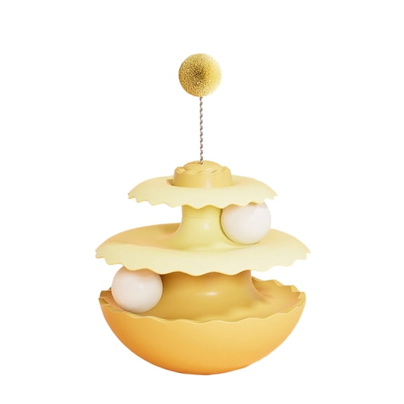 Interactive Tumbler Cat Toy with Feather Teaser Wand, Durable Self-Playing Chasing Ball for Indoor Cats, Boredom Relief Exercise Toy, Energy Burning