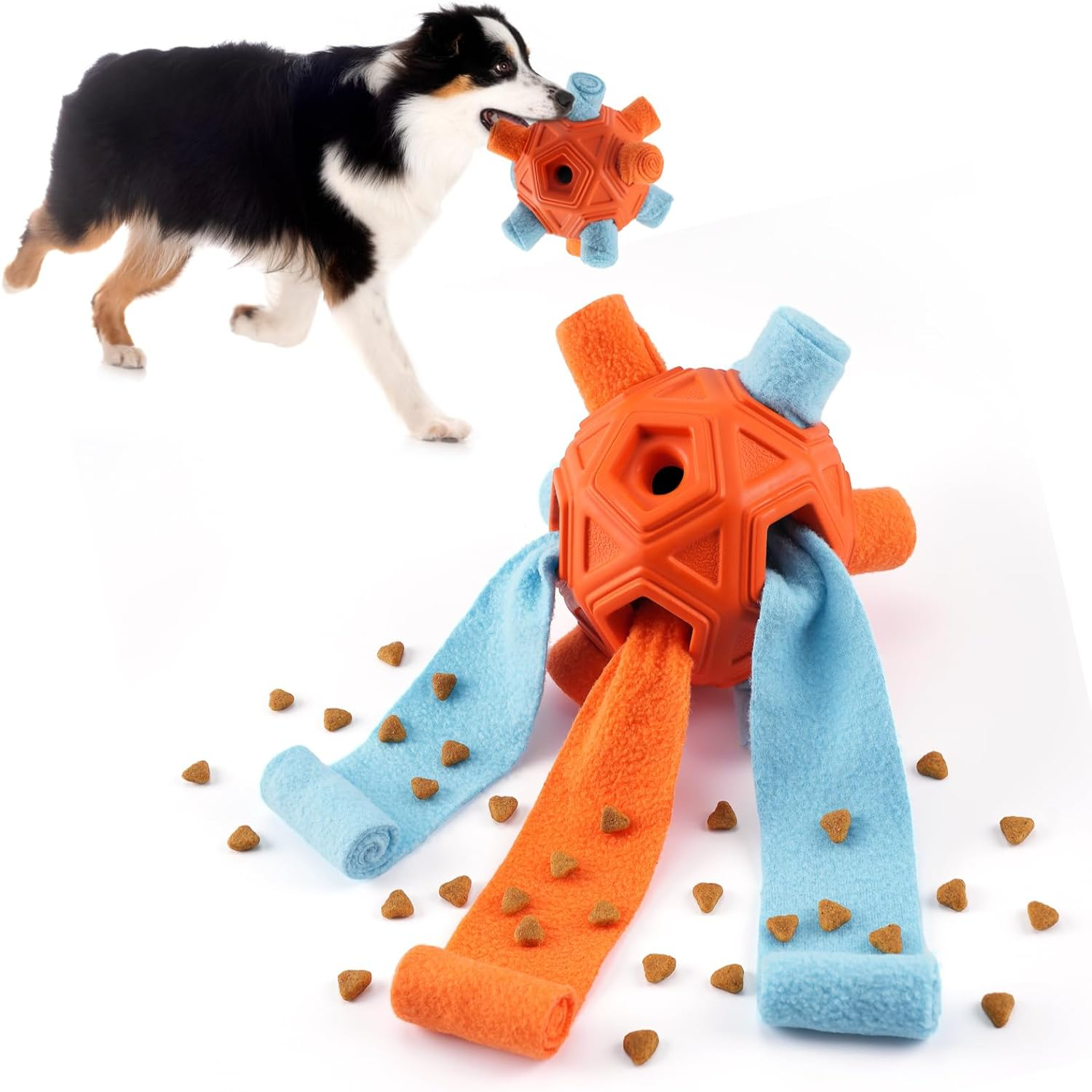 Interactive Upgraded Rainbow Green Snuffle Ball Dog Toy with Durable