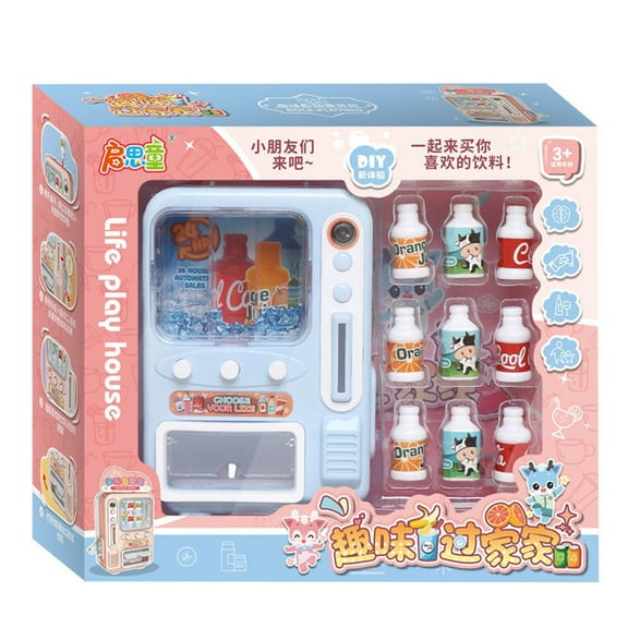 Interactive Vending Machine Playset With Drink Props For Pretend Play