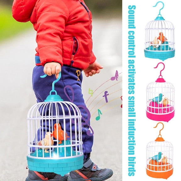 Interactive Voice-Controlled Bird Cage Toy Singing & Glowing Electronic Bird for Kids