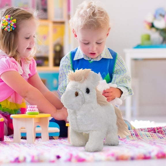Toys Interactive Walking Small Horse for Kids Animated Electronic Companion Animal with Realistic Sounds and Movements for Young Children