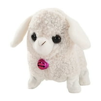 Interactive Walking Lamb Toy with Realistic Sounds and Moving Tail for Kids Educational Animated Stuffed Animal
