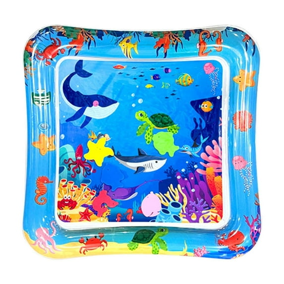Interactive Water Play Mat - 26" × 18.5" Sensory Activity Pad with Fish Design, Thickened Water-Filled Mat for Kids and Pets, Easy Setup and Storage