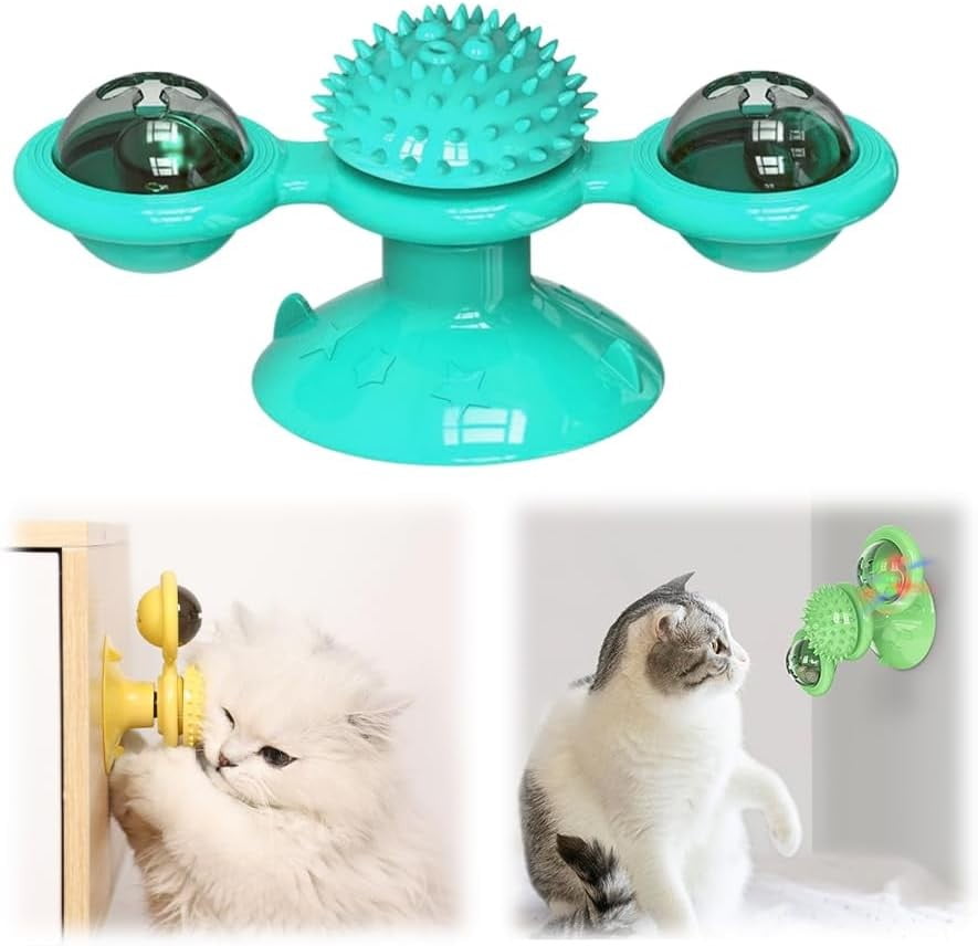 Interactive Windmill Cat Toys with Catnip, 2024 New Funny Cat Toys for