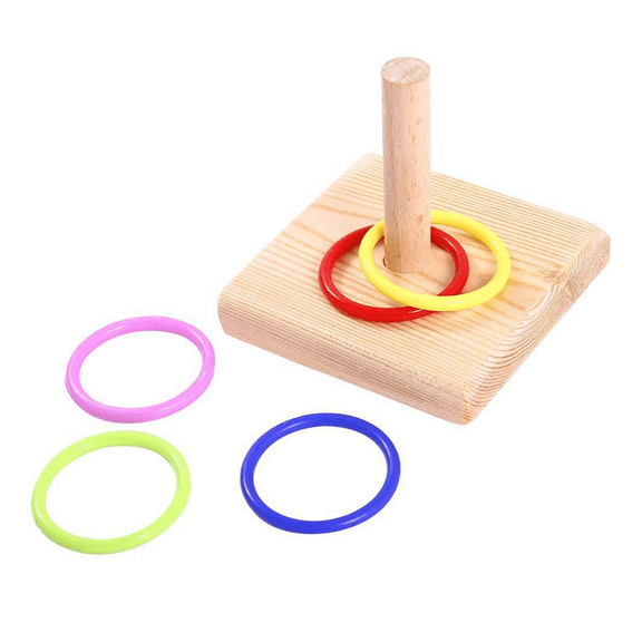 Interactive Wood Board, Educational Toy For Skill Development In Small To Medium Parrots, Promotes Healthy Exercise Through Parrot Chew Bite And Mental Stimulation, Color Rings