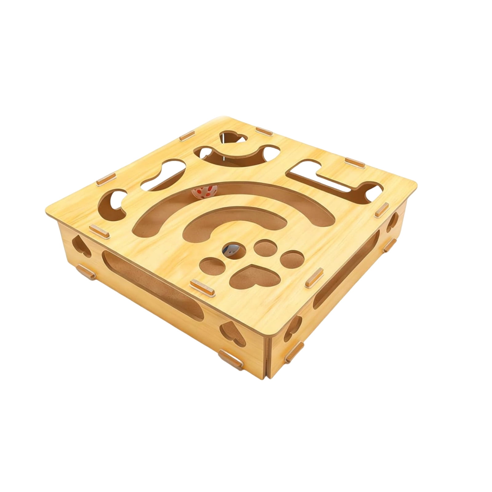 Interactive Wooden Cat Puzzle Toy Box Indoor Hunting Play Toy to Stimulate Your Cat’s Energy and Instincts,cat toy box,A9# mooden