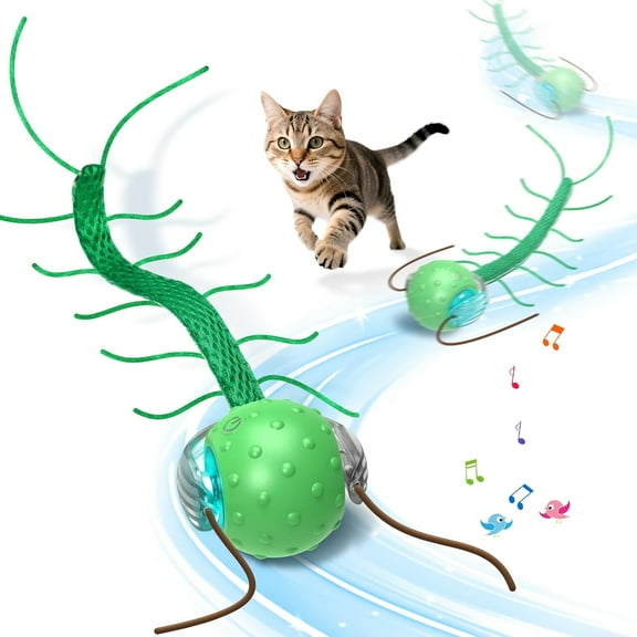 Interactive for Bored Cats, with Chirping, Centipede Motion Wake-up Ball Rug