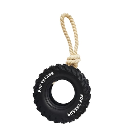 Interactively Dog Chew Toy Rope Tire Treat Dispenser For Mental And Dentals Healths