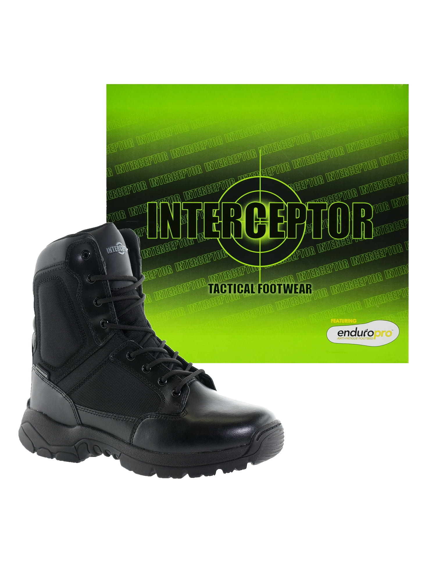 Interceptor Pilot Men's Zippered Tactical Work Boots, Slip
