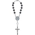 thumbnail image 1 of Intercession Hematite Car Rearview Mirror Medal Ornament, 1 of 2