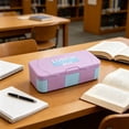thumbnail image 1 of Interchangeable Bento Lunch Box with Removable 2- and 3-Compartment Inserts, 1100ml Capacity, Microwave-Safe Food-Grade Plastic, Includes Utensils Purple, 1 of 6