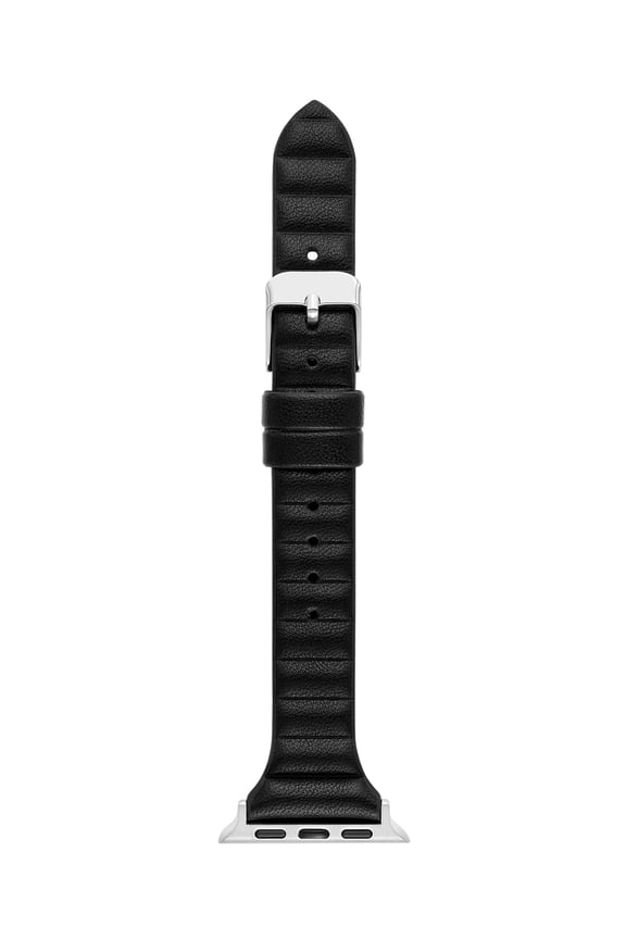 Interchangeable Black Vegan Leather Padded Tech Watch Band (FMDBA047) 38/41mm