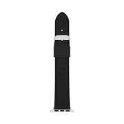 Interchangeable Black Vegan Leather and Silicone Watch Band (FMDBA037) 38/40mm