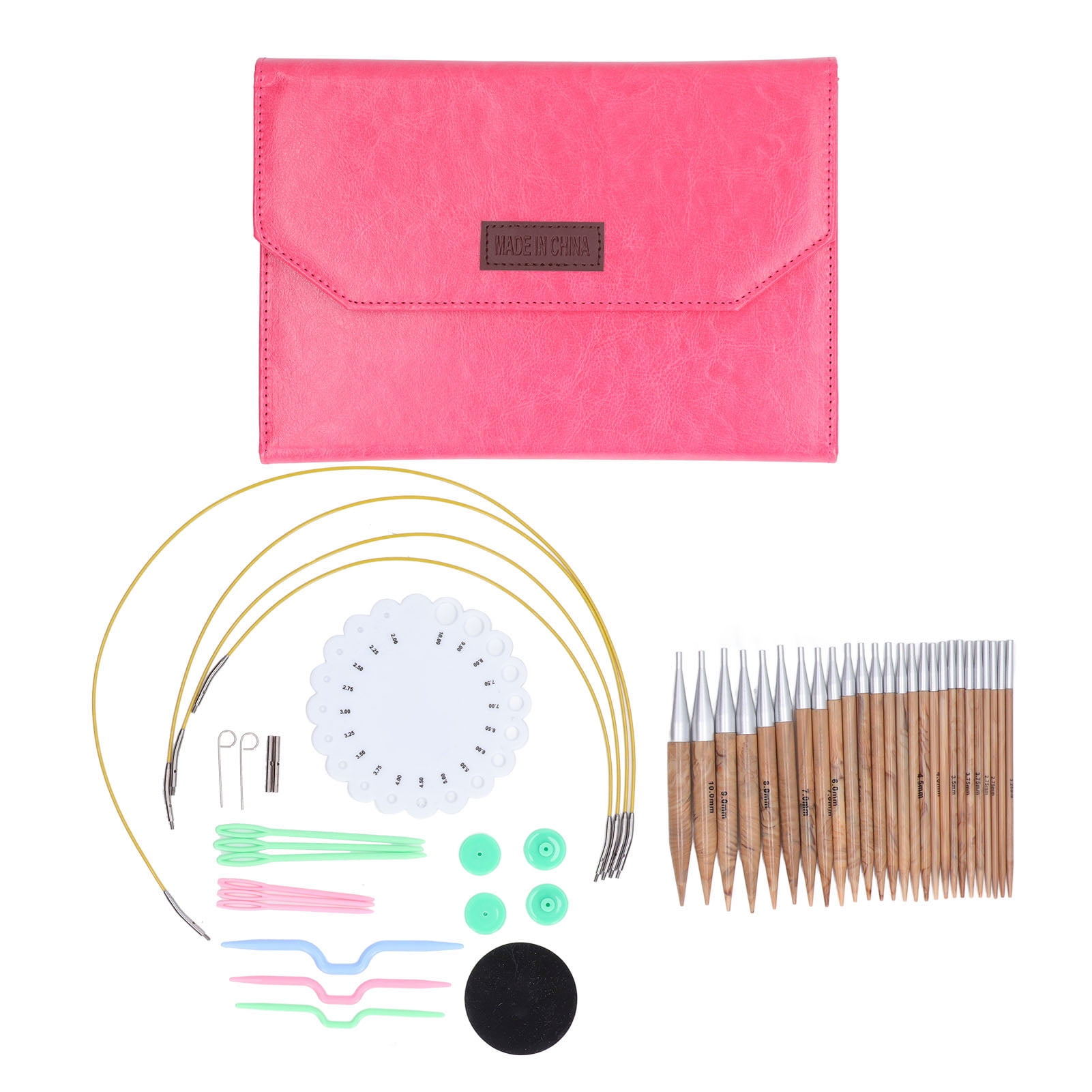 Interchangeable Circular Knitting Needle Set Aluminum Detachable Circular Needles Set with 13