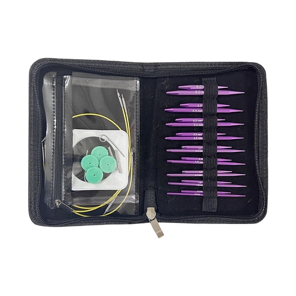 Interchangeable Circular Knitting Set Durable Aluminum Interchangeable Crochet for Studio Blanket Knitter Beginner Sweater