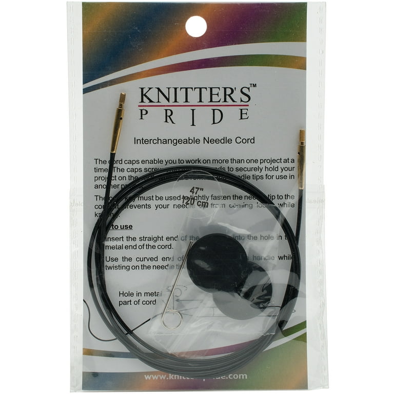 Knitter's Pride Intrchng Needle Cord Blk/Gold 47