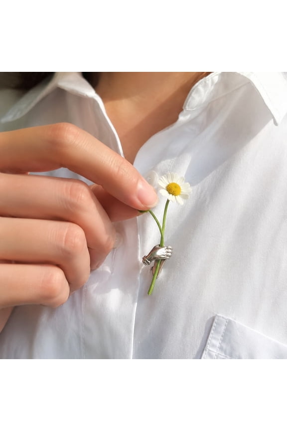 Interchangeable Flower Brooch Pin Detachable DIY Floral Bouquet Jewelry for Jacket Scarf Hat Bag Coat Lapel Wedding Party Vintage Metal Preserved Bloom
