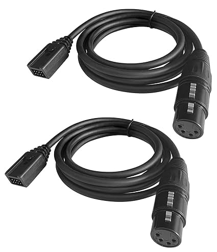 Interchangeable Headset Cable for Clear-Com 300-X4(5ft), XLR Connector Microphone Headphone Wire for Clear-Com CC-110 CC-300 CC-220 CC-400-X4 Headsets, 4 Pin XLR Female Adapter Headphone Cord(2 Pack)