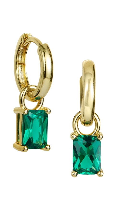 Interchangeable Huggie Gold Plated Drop Earrings