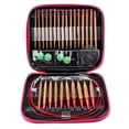 thumbnail image 1 of Interchangeable Knitting Needles,Interchangeable Carbonized Bamboo Needles Set Aluminum Circular Knitting Needles Ring Set with Storage Bag, 1 of 8