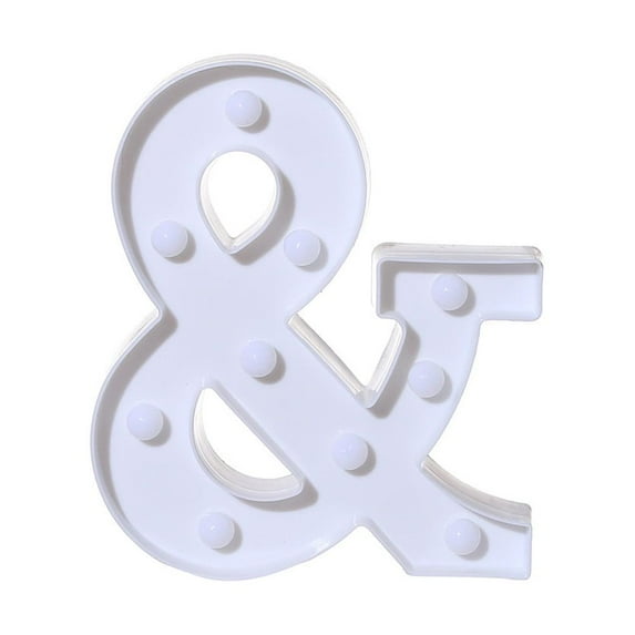 Interchangeable LED Letter Lights - 8.7in Battery Powered Standing Decor for Parties, Indoor use, Home (&)