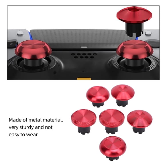 Interchangeable Metal Thumbsticks, Upgrade Your Controller, 6 Cap Options