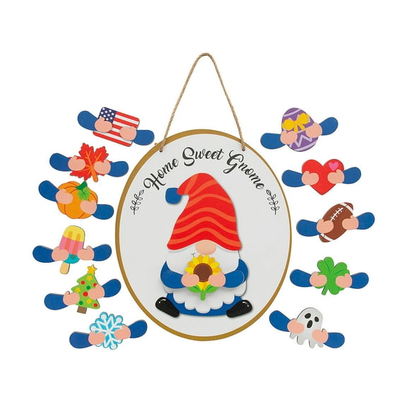 Interchangeable Seasonal Gnome Decoration Sign, Home Decor, Party Supplies, 13 Pieces