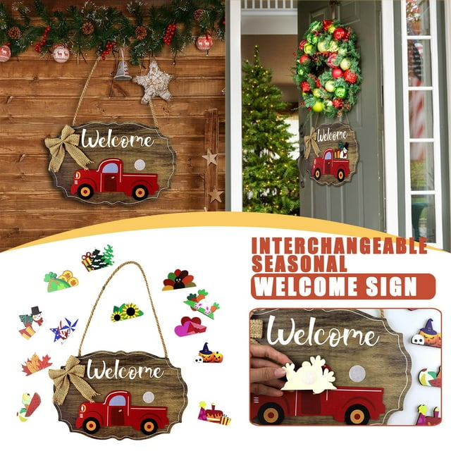 Interchangeable Seasonal Sign Doorplate Door Hanger DIY Door