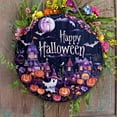 thumbnail image 1 of Interchangeable Seasonal Welcome Sign Front Door Decoration, Rustic Round Wood Wreaths Sign Front Door Wreaths for Home/Wall/Porch Decor, for Spring Summer Fall All Seasons Holiday Halloween Christmas, 1 of 4
