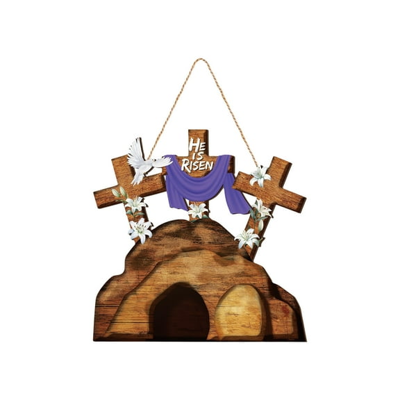 Interchangeable Seasonal Welcome Sign Front Door Decoration, Rustic Round Wood Wreaths Wall Hanging Outdoor, Farmhouse, Porch, for Spring Summer Fall All Seasons Holiday Easter Halloween Christmas