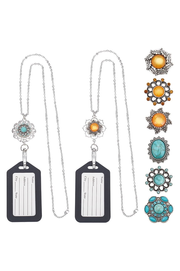 Interchangeable Snap Button Lanyard Badges Stainless Steel Chain Office Necklace DIY