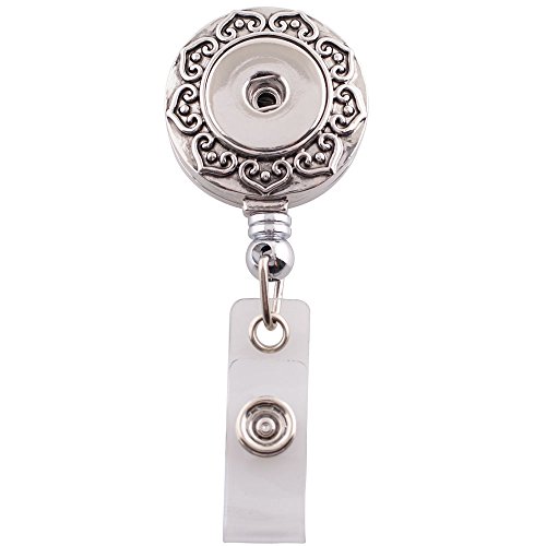 Interchangeable Snap Jewelry Scroll Retractable Reel ID Badge Name Tag Holder 18-20mm Snap My Prime Gifts