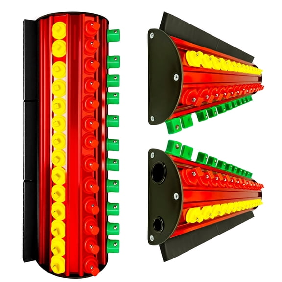 Interchangeable Socket Wrench Bit Holder Set Plastic Storage Rack No Tool Assembly Required
