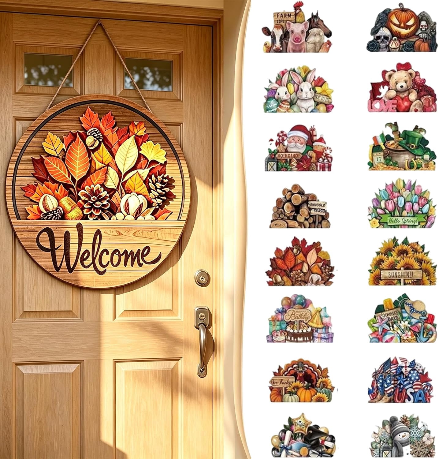 Interchangeable Welcome Sign for Front Door, Magnetic Welcome Sign ...