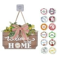 thumbnail image 1 of Interchangeable Wood Letters Sign Wreath with 12 Holiday Piece Rectangle Plaque, 1 of 19