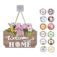 thumbnail image 1 of Interchangeable Wood Letters Sign Wreath with 12 Holiday Piece Rectangle Plaque, 1 of 19
