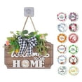 thumbnail image 1 of Interchangeable Wood Letters Sign Wreath with 12 Holiday Piece Rectangle Plaque, 1 of 19